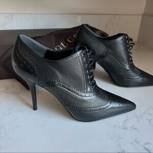 New Gucci Malaga Black Ankle Bootie Pointed Toe Womens size 38 1/2 (EU)